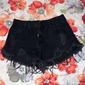 Black Jean Shorts